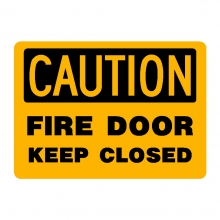 Caution Fire Door Keep Closed